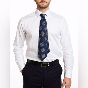 Coach Men’s Vintage Ornate Italian Silk Tie – Navy